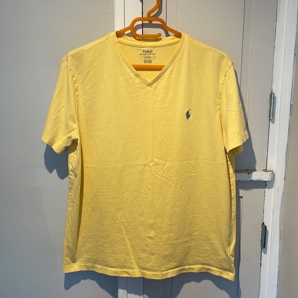 Men’s M Yellow V-neck Polo Ralph Lauren
